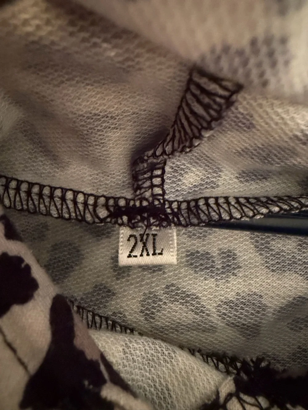 Amazon Black, White & Gray Leopard Print Pullover Hoodie - Picture 3 of 4